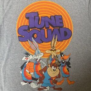Men’s Unisex Tune Squad Space Jam Retro T Shirt Gray Bugs Bunny Size Medium